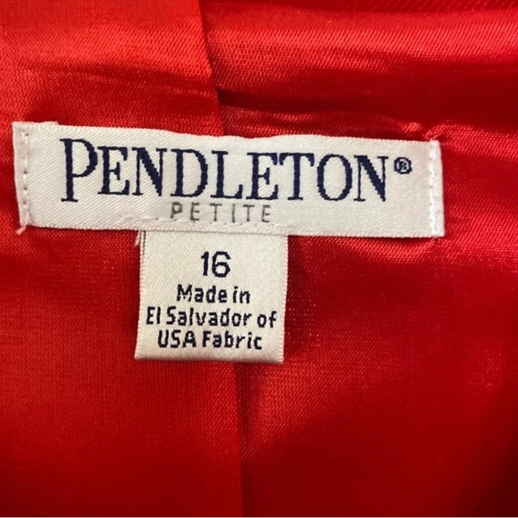 Vintage Pendleton Red Wool Double Button Blazer - Picture 8 of 15